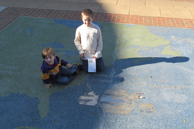 Bradley and Cameron on Jamestown map