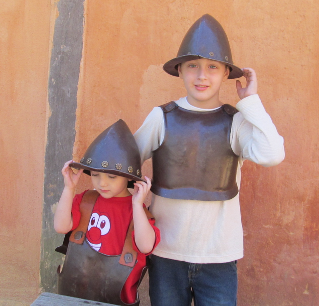 Cameron and Bradley in armor