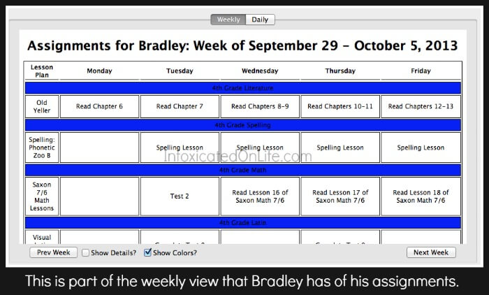 Weekly Assignments on Olly