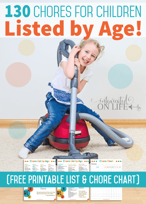 130 Chores For Children Listed By Age - With Free Printable List & Chore Chart